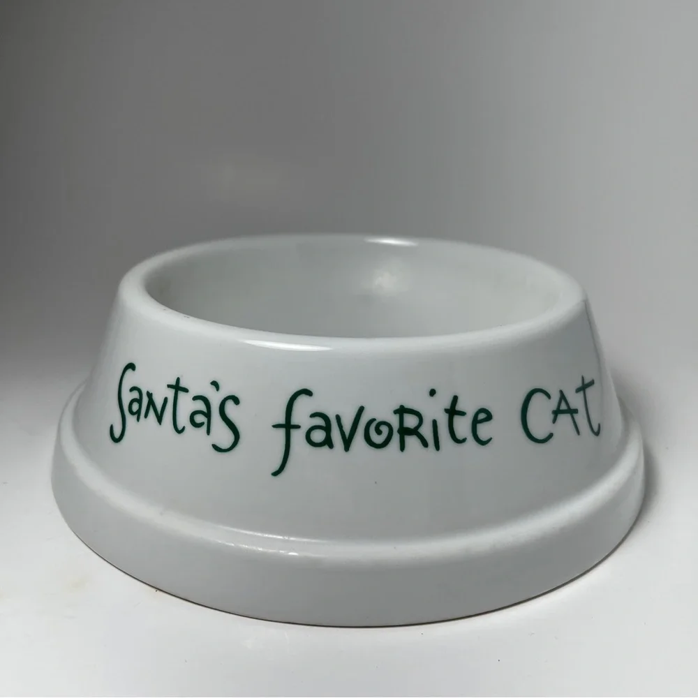 Pottery Barn Santa’s Favorite Cat Bowl
